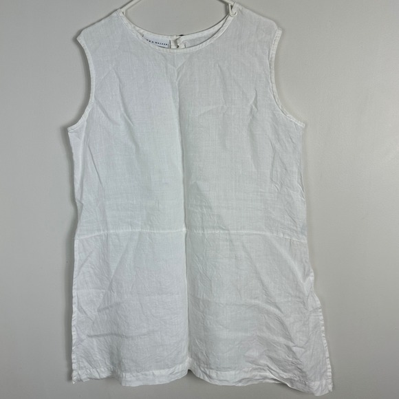 bryn Walker Tops - Bryn Walker 100% Linen White Tunic Top Womens Size XL Layering Lagenlook Minimal